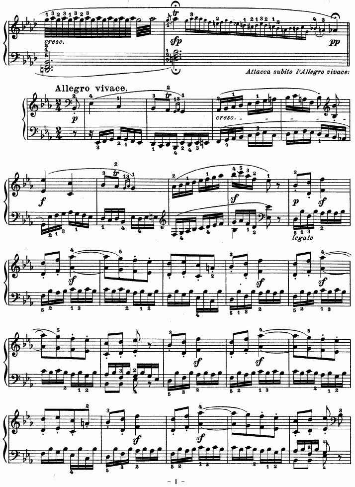 SONATE（第十三钢琴奏鸣曲-Op.27 No.1） -  简谱第8页