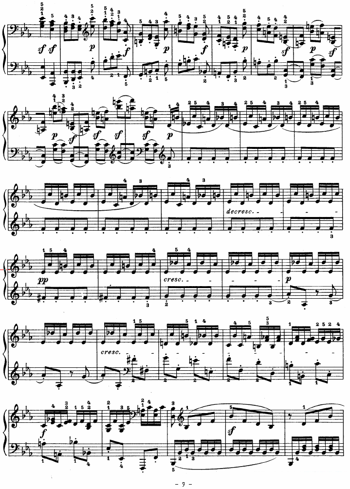 SONATE（第十三钢琴奏鸣曲-Op.27 No.1） -  简谱第9页