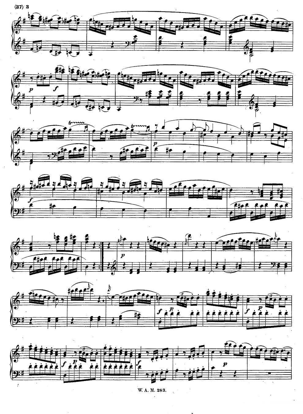 G大调第五钢琴奏鸣曲 KV.283 -  简谱第2页