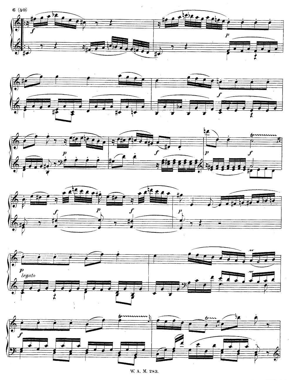 G大调第五钢琴奏鸣曲 KV.283 -  简谱第5页
