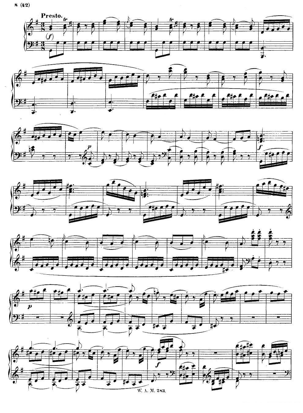 G大调第五钢琴奏鸣曲 KV.283 -  简谱第7页