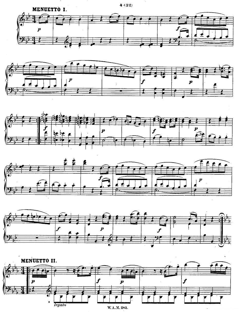降E大调第四钢琴奏鸣曲 KV.282 -  简谱第3页