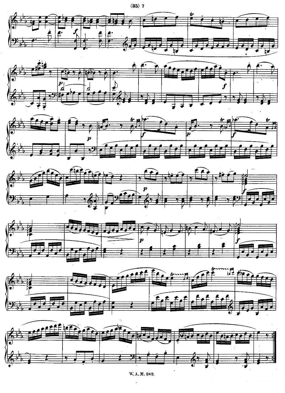 降E大调第四钢琴奏鸣曲 KV.282 -  简谱第6页