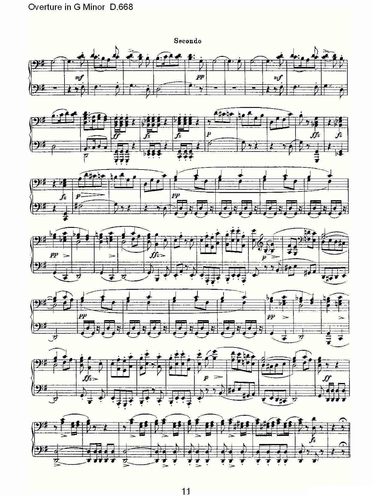 Overture in G Minor D.668（Ｇ小调序曲 D.668） -  简谱第11页