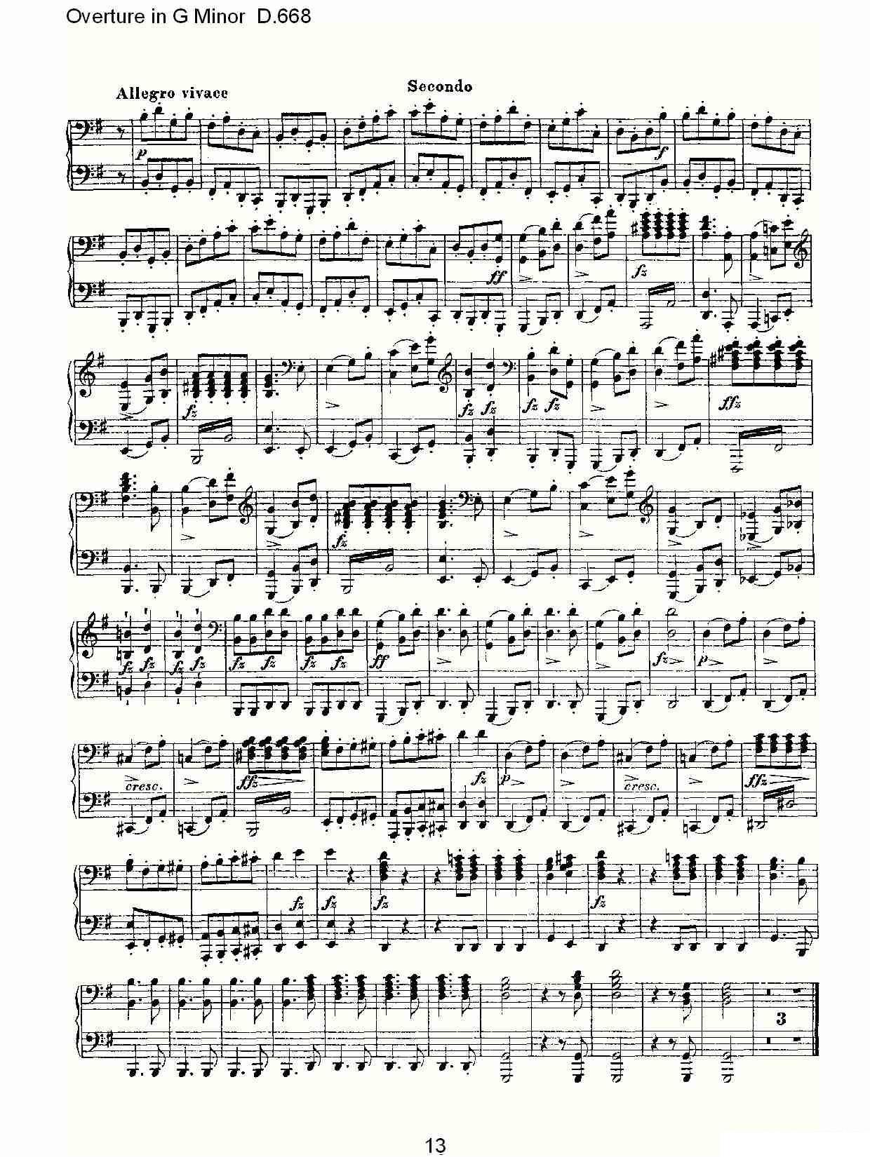 Overture in G Minor D.668（Ｇ小调序曲 D.668） -  简谱第12页