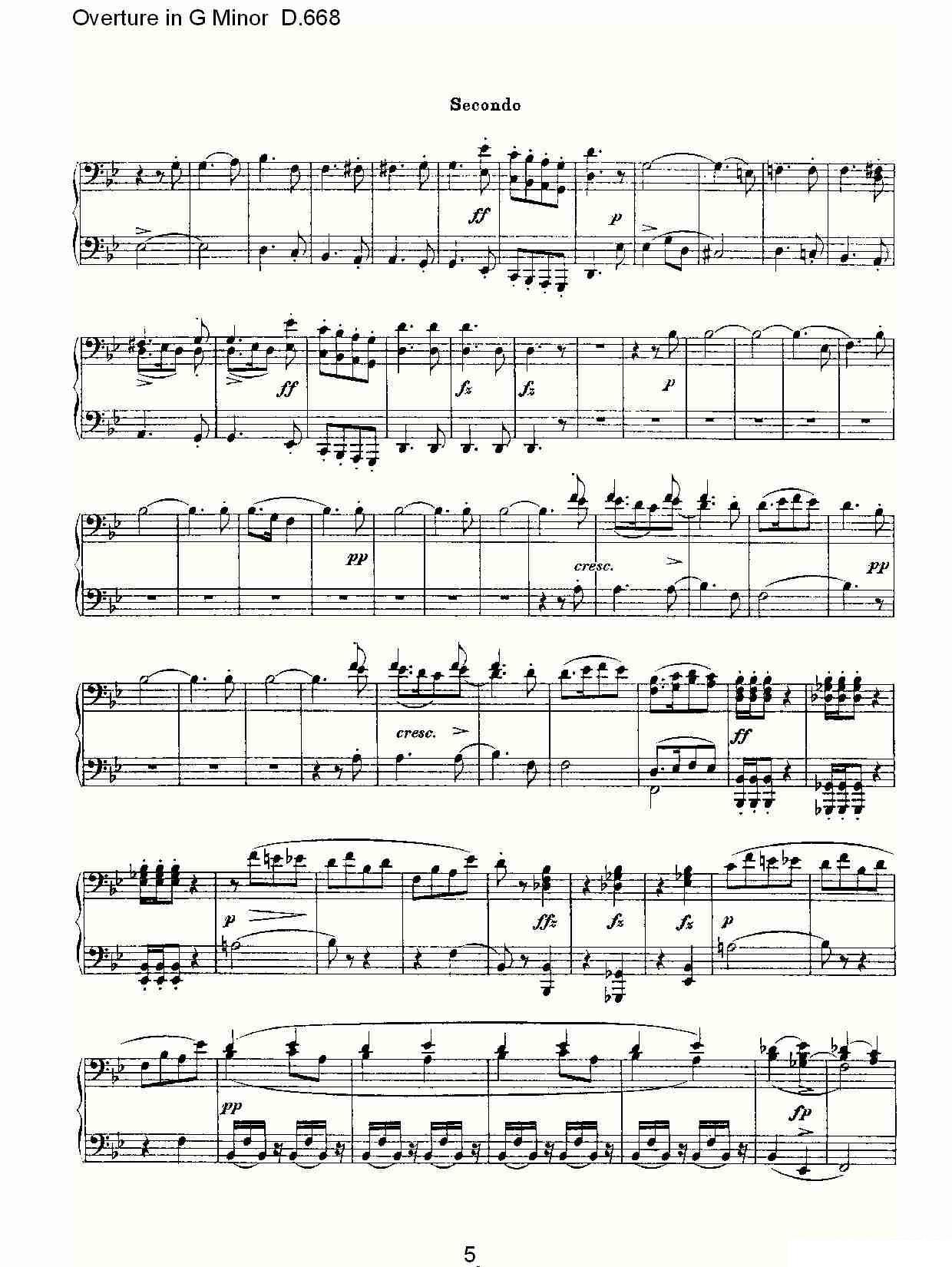Overture in G Minor D.668（Ｇ小调序曲 D.668） -  简谱第5页