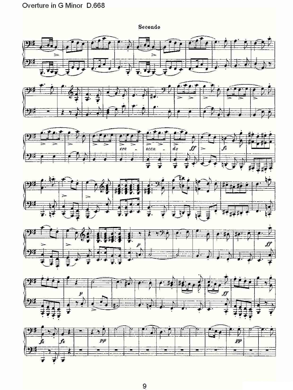 Overture in G Minor D.668（Ｇ小调序曲 D.668） -  简谱第9页
