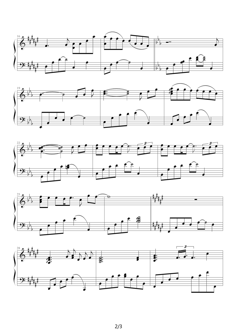 迪迦奥特曼经典插曲：人类的光 -  简谱第2页