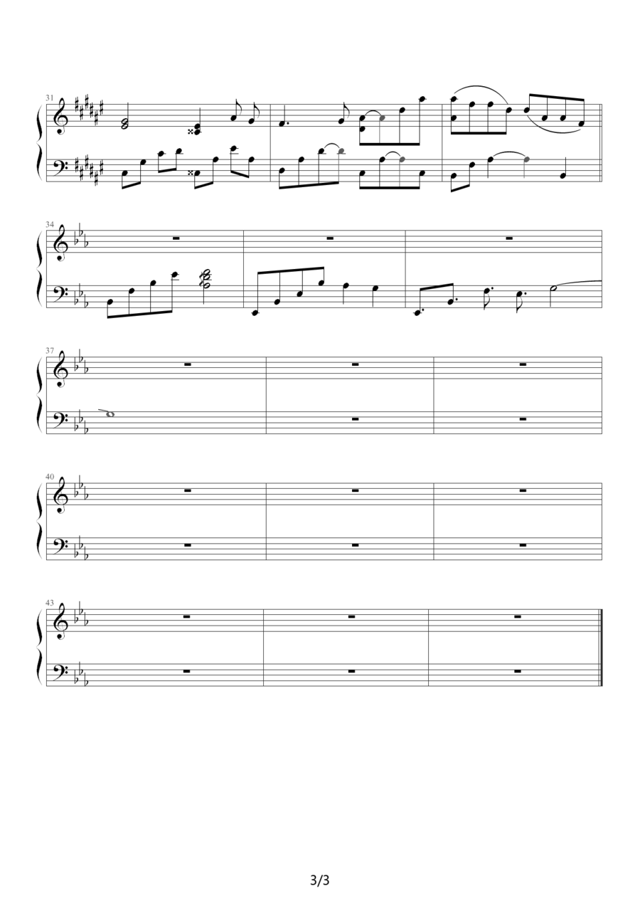 迪迦奥特曼经典插曲：人类的光 -  简谱第3页
