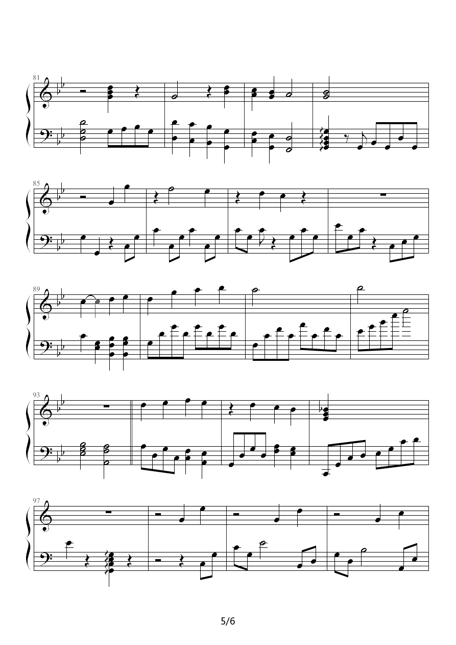 电视剧《谍战之特殊较量》主题曲：你是我的天使 -  简谱第5页