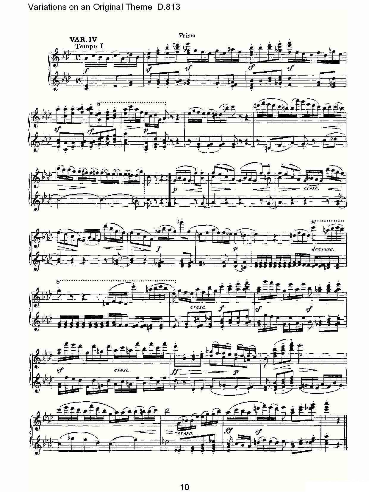 Variations on an Original Theme D.813（原生态主题变鸣曲 D.） -  简谱第10页