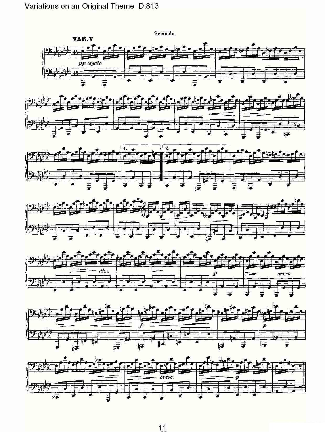 Variations on an Original Theme D.813（原生态主题变鸣曲 D.） -  简谱第11页