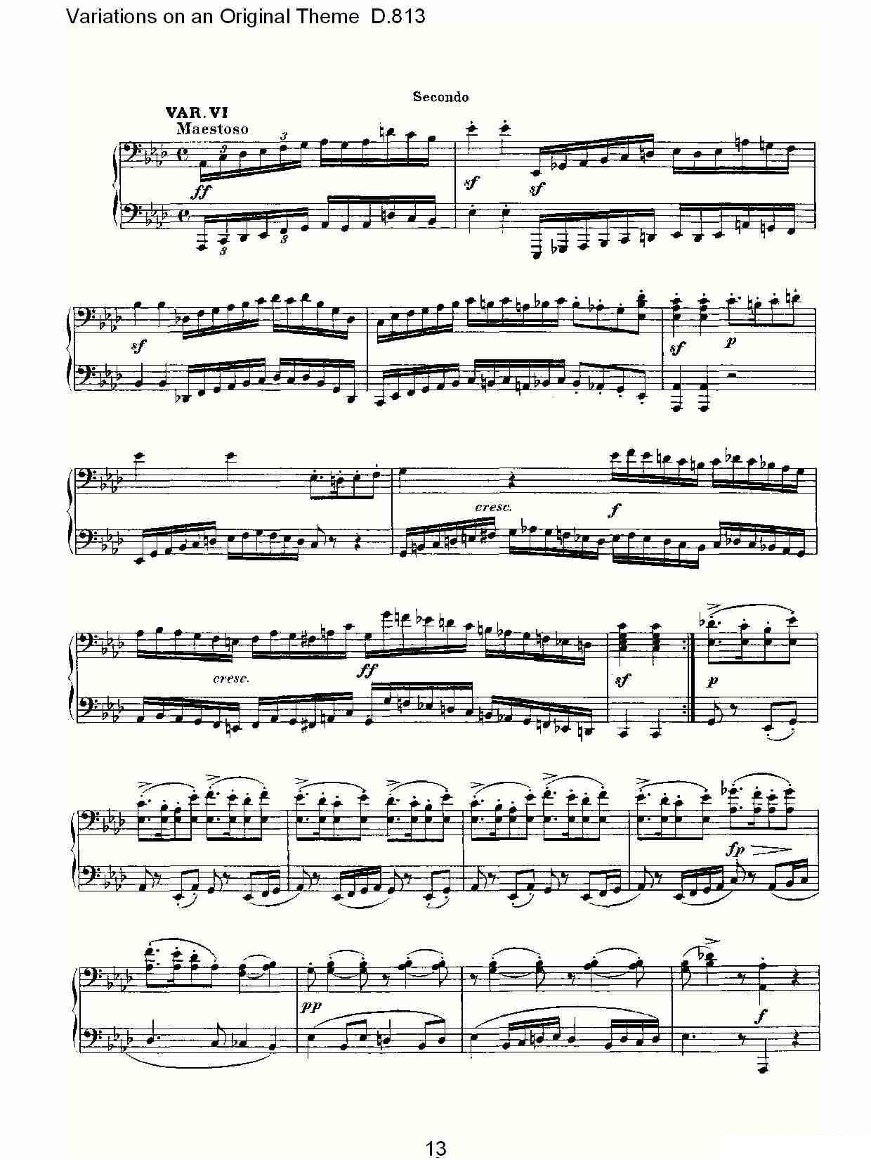 Variations on an Original Theme D.813（原生态主题变鸣曲 D.） -  简谱第13页