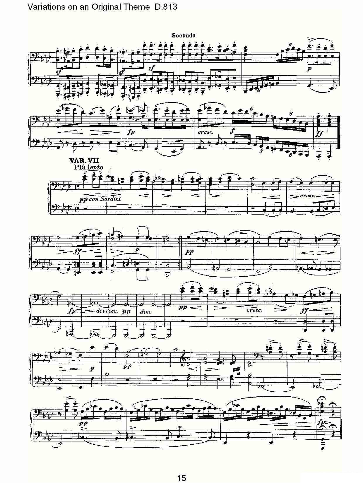 Variations on an Original Theme D.813（原生态主题变鸣曲 D.） -  简谱第15页