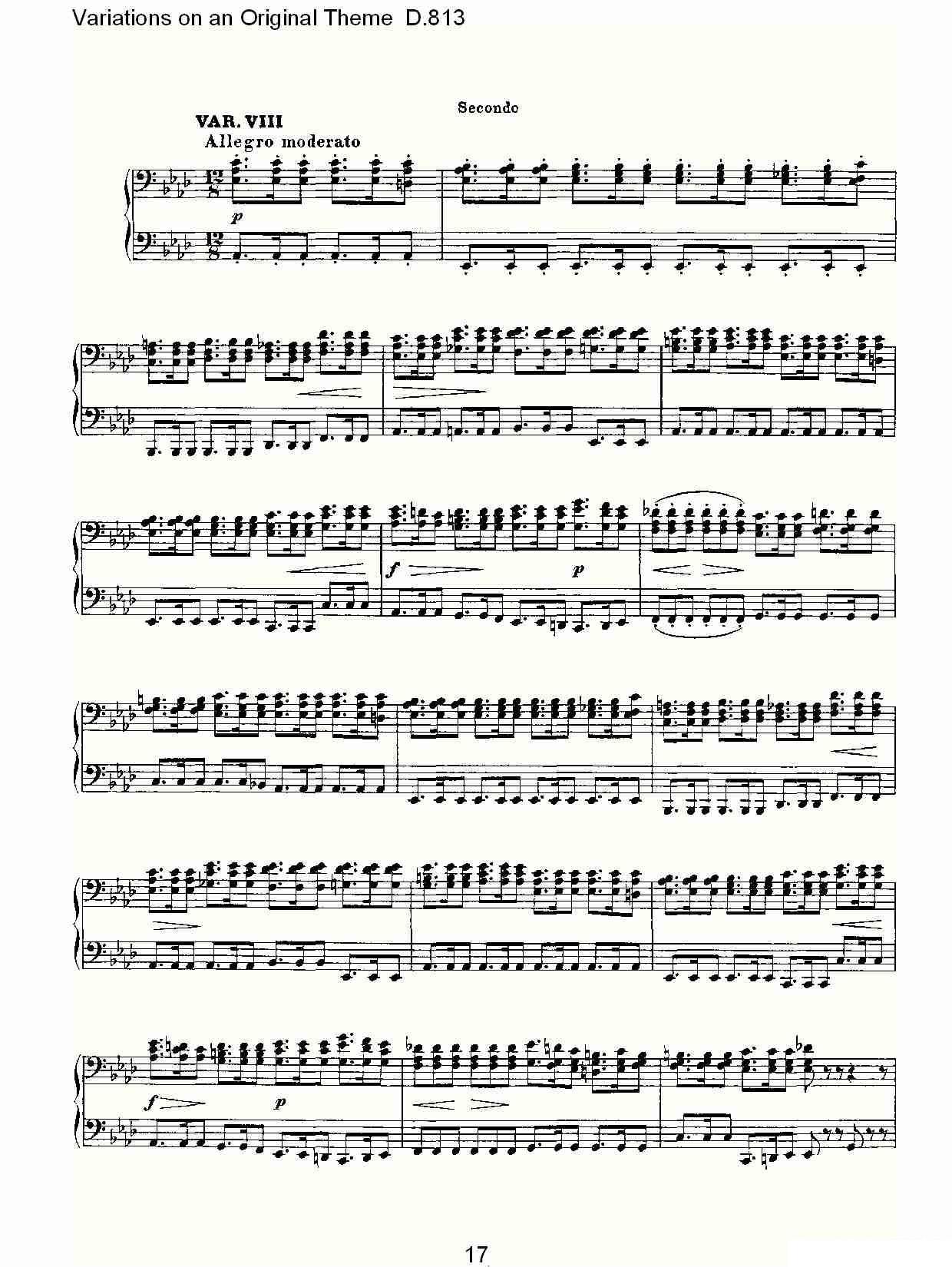 Variations on an Original Theme D.813（原生态主题变鸣曲 D.） -  简谱第17页