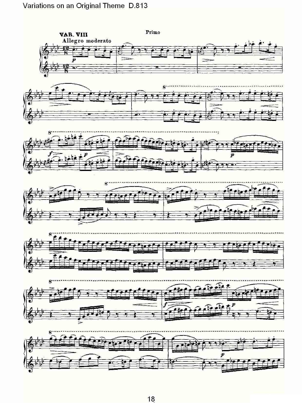 Variations on an Original Theme D.813（原生态主题变鸣曲 D.） -  简谱第18页