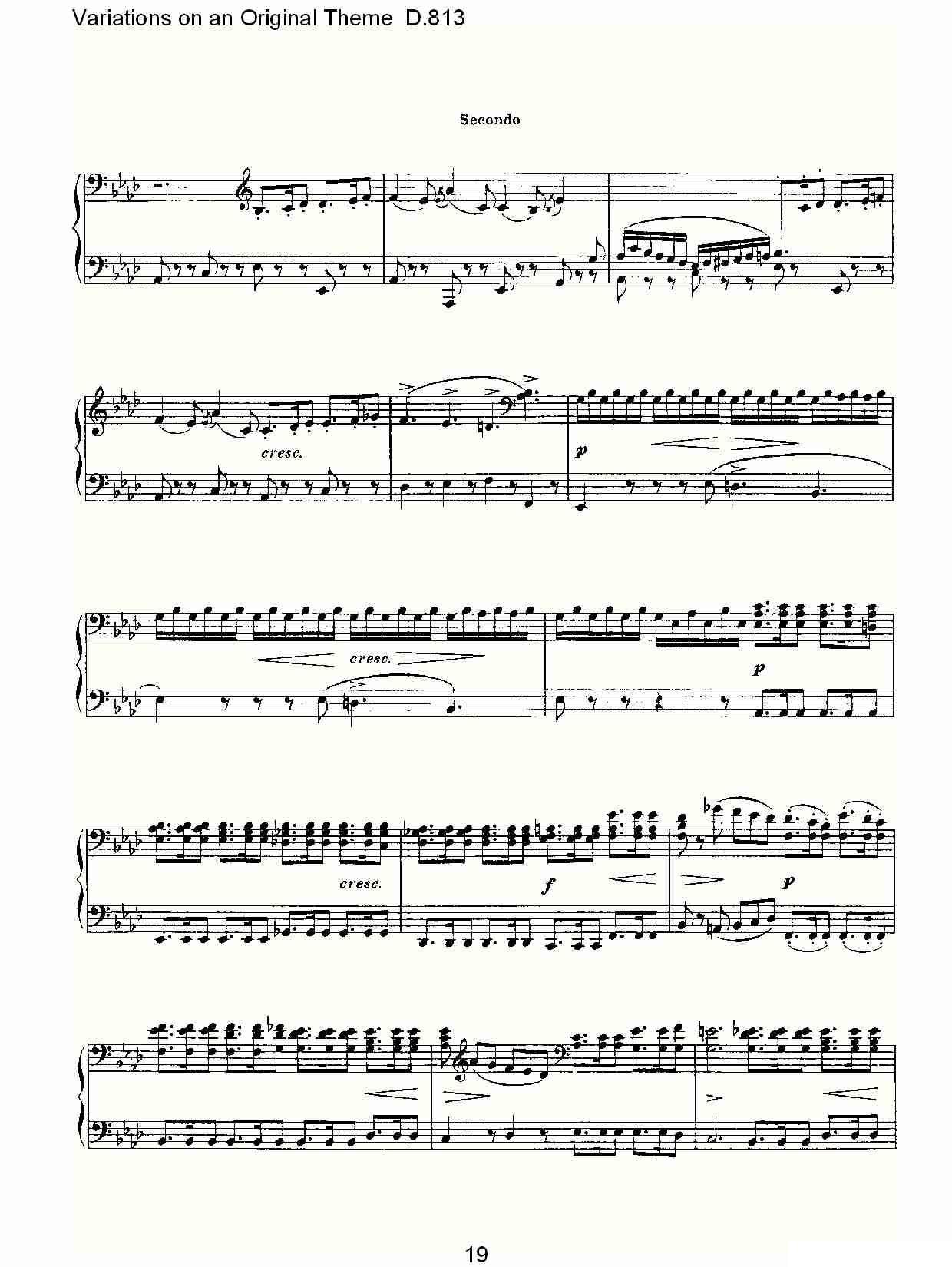 Variations on an Original Theme D.813（原生态主题变鸣曲 D.） -  简谱第19页