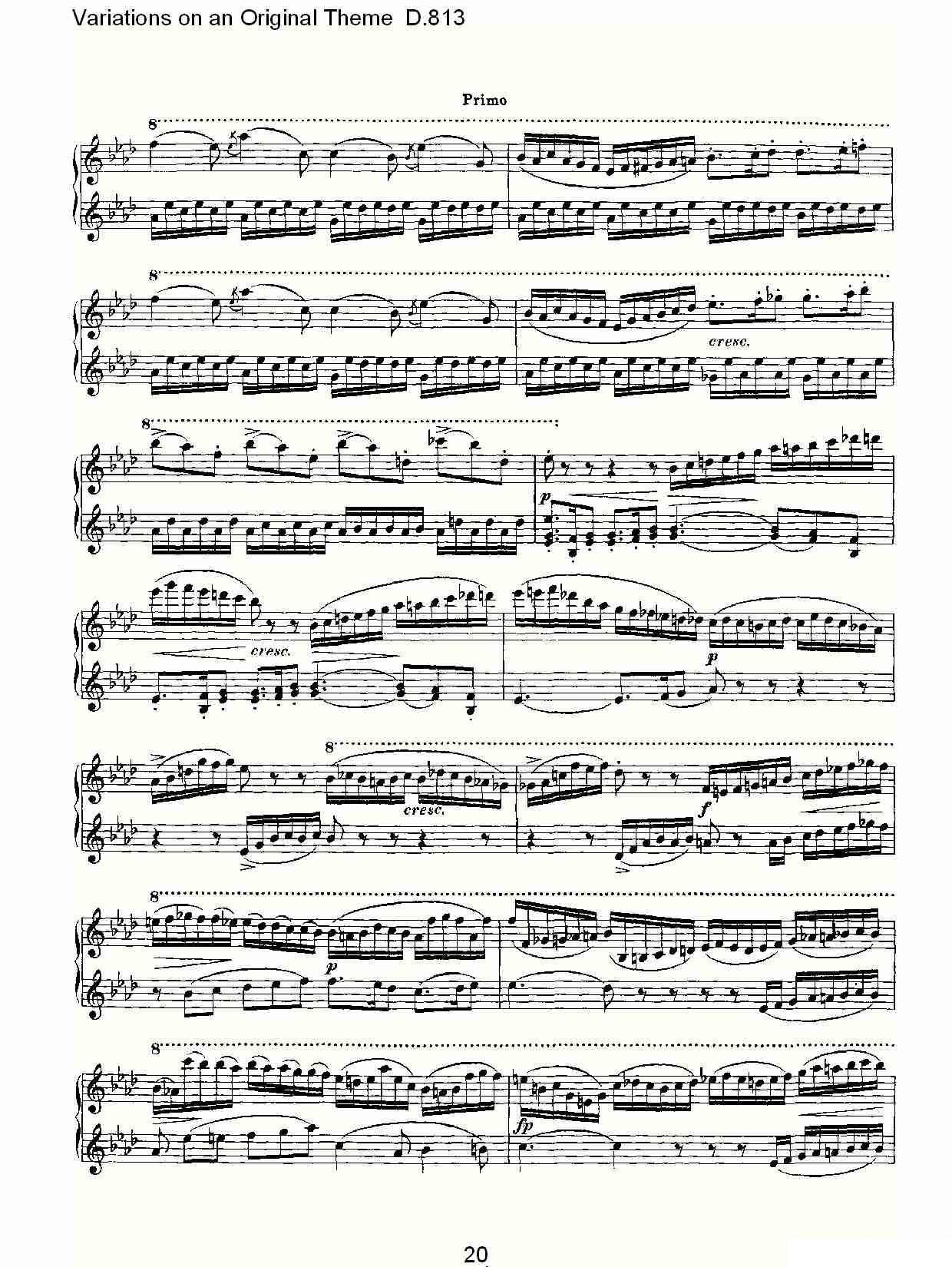 Variations on an Original Theme D.813（原生态主题变鸣曲 D.） -  简谱第20页