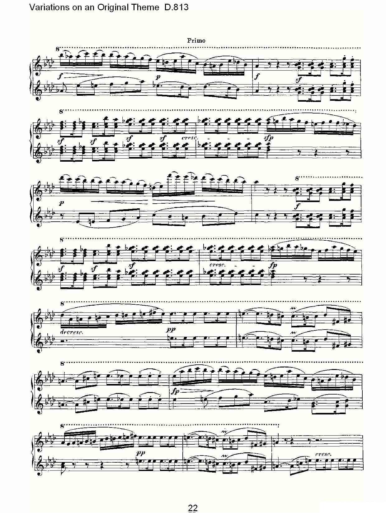 Variations on an Original Theme D.813（原生态主题变鸣曲 D.） -  简谱第21页