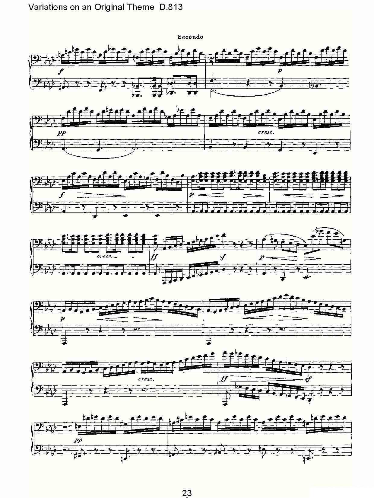 Variations on an Original Theme D.813（原生态主题变鸣曲 D.） -  简谱第22页