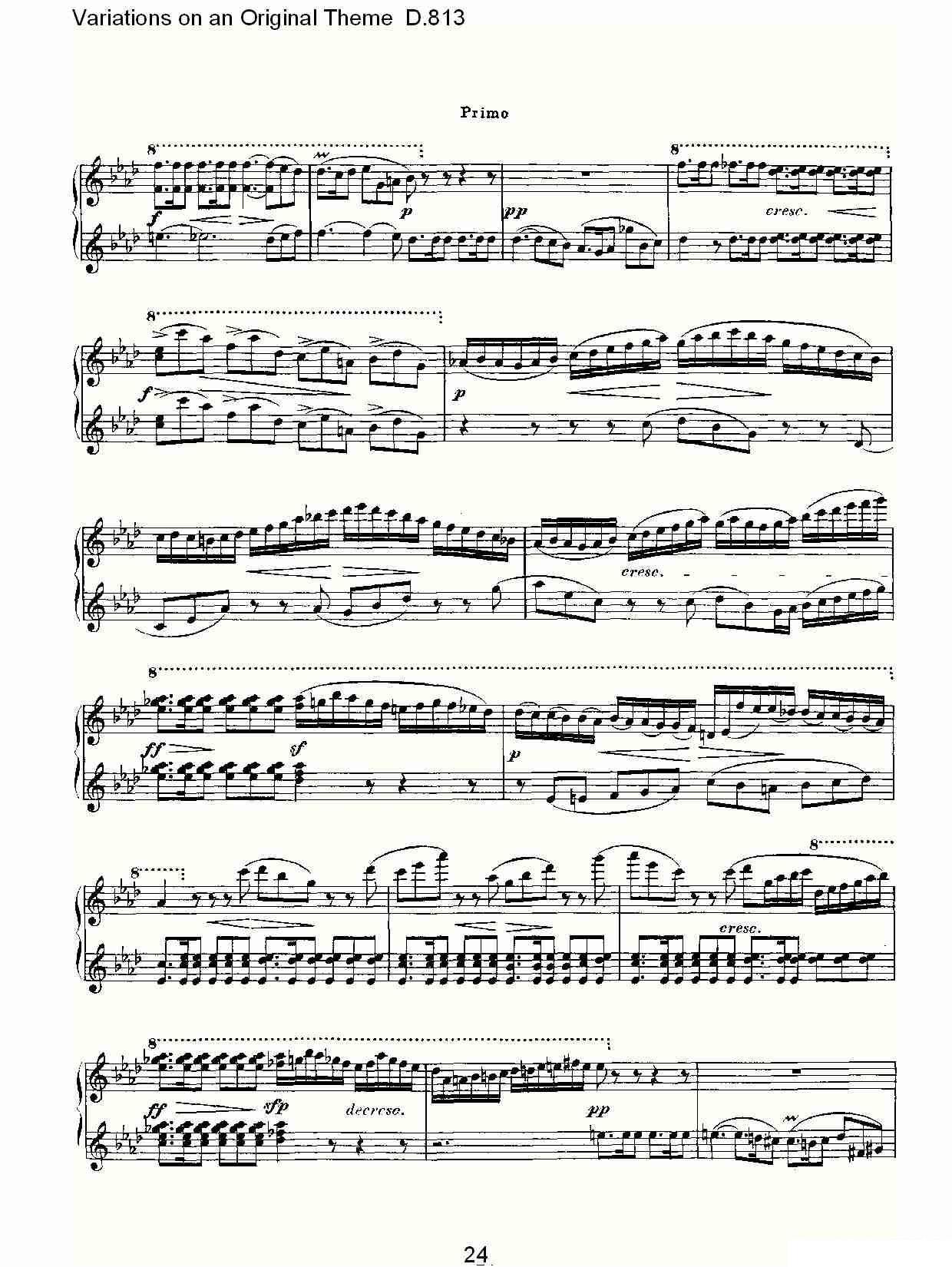 Variations on an Original Theme D.813（原生态主题变鸣曲 D.） -  简谱第23页