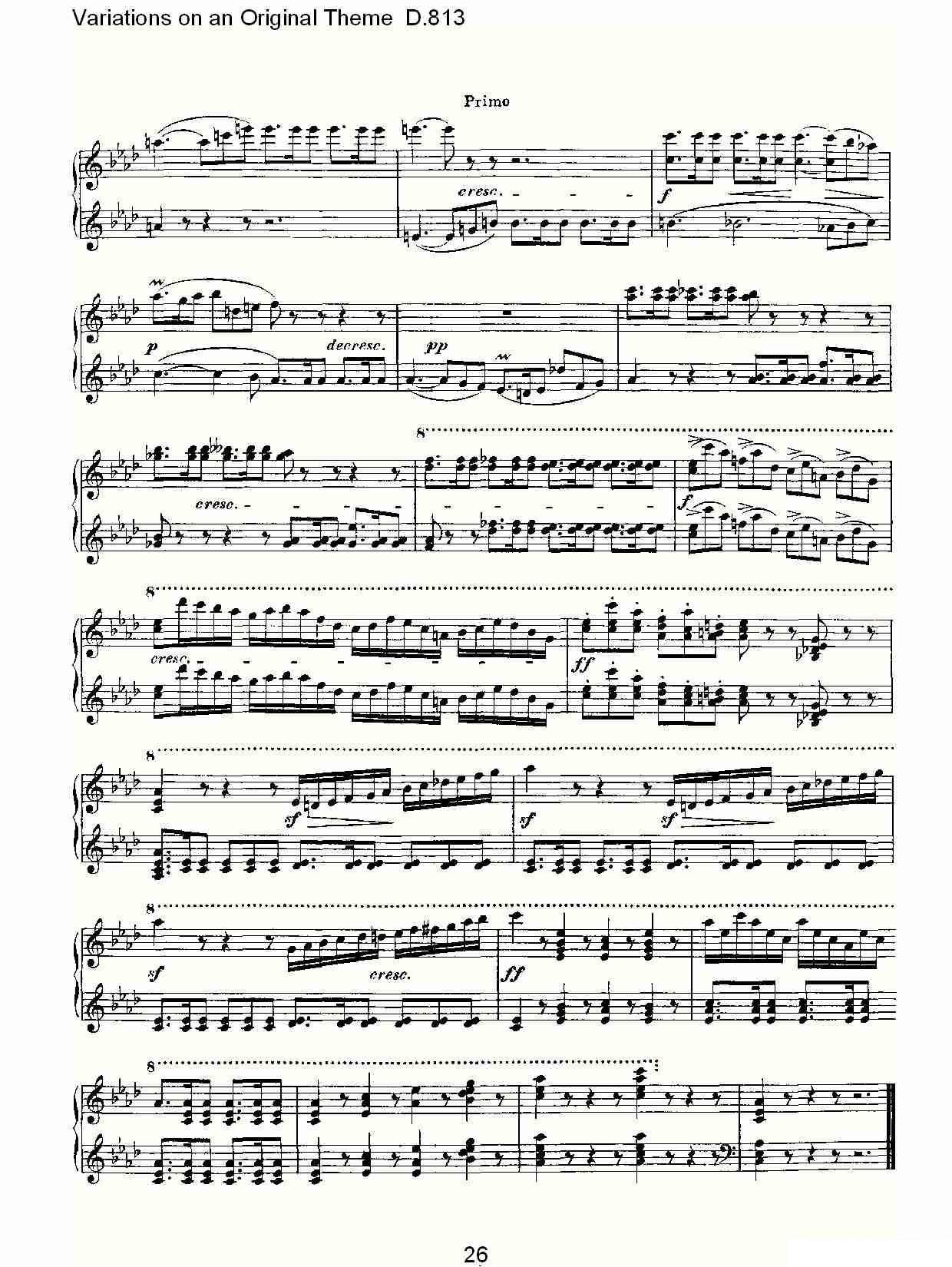 Variations on an Original Theme D.813（原生态主题变鸣曲 D.） -  简谱第25页