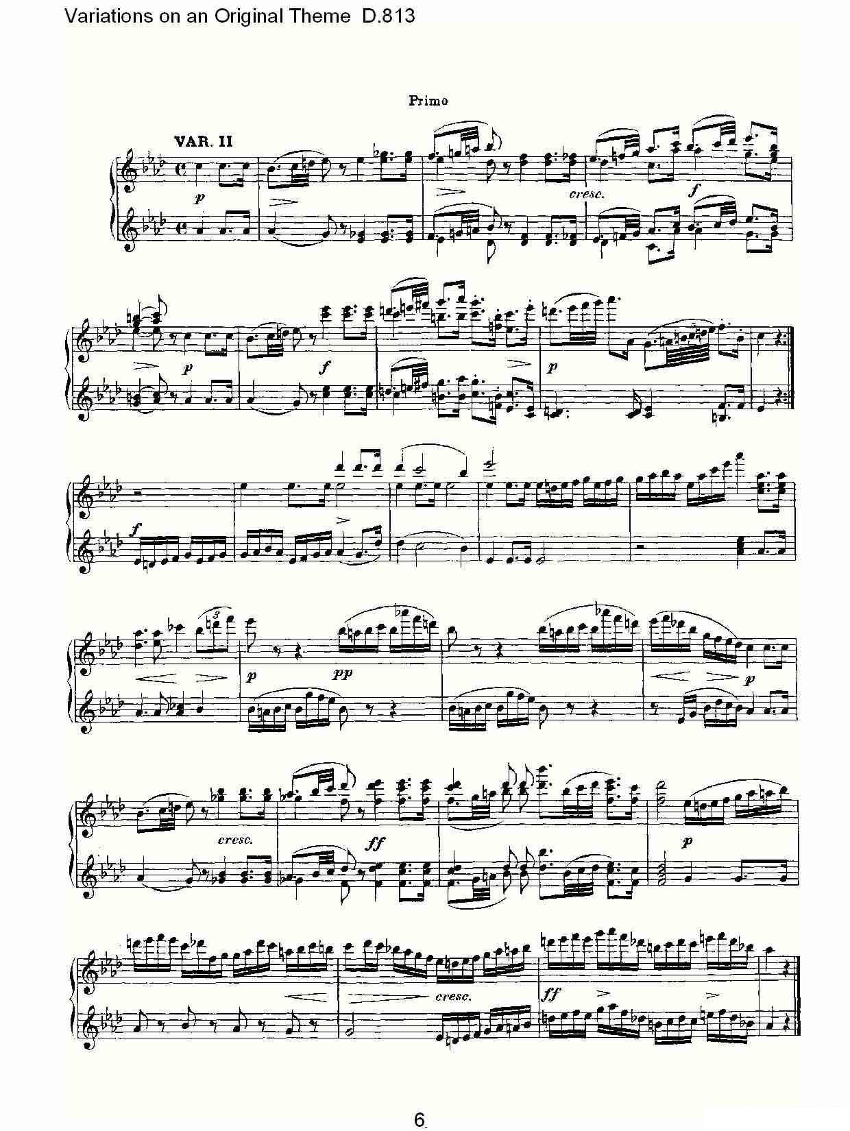 Variations on an Original Theme D.813（原生态主题变鸣曲 D.） -  简谱第6页