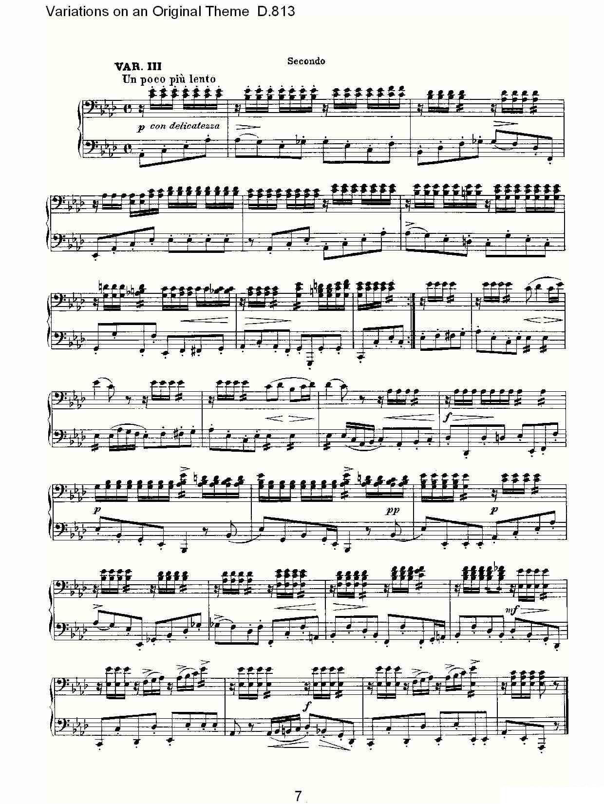 Variations on an Original Theme D.813（原生态主题变鸣曲 D.） -  简谱第7页