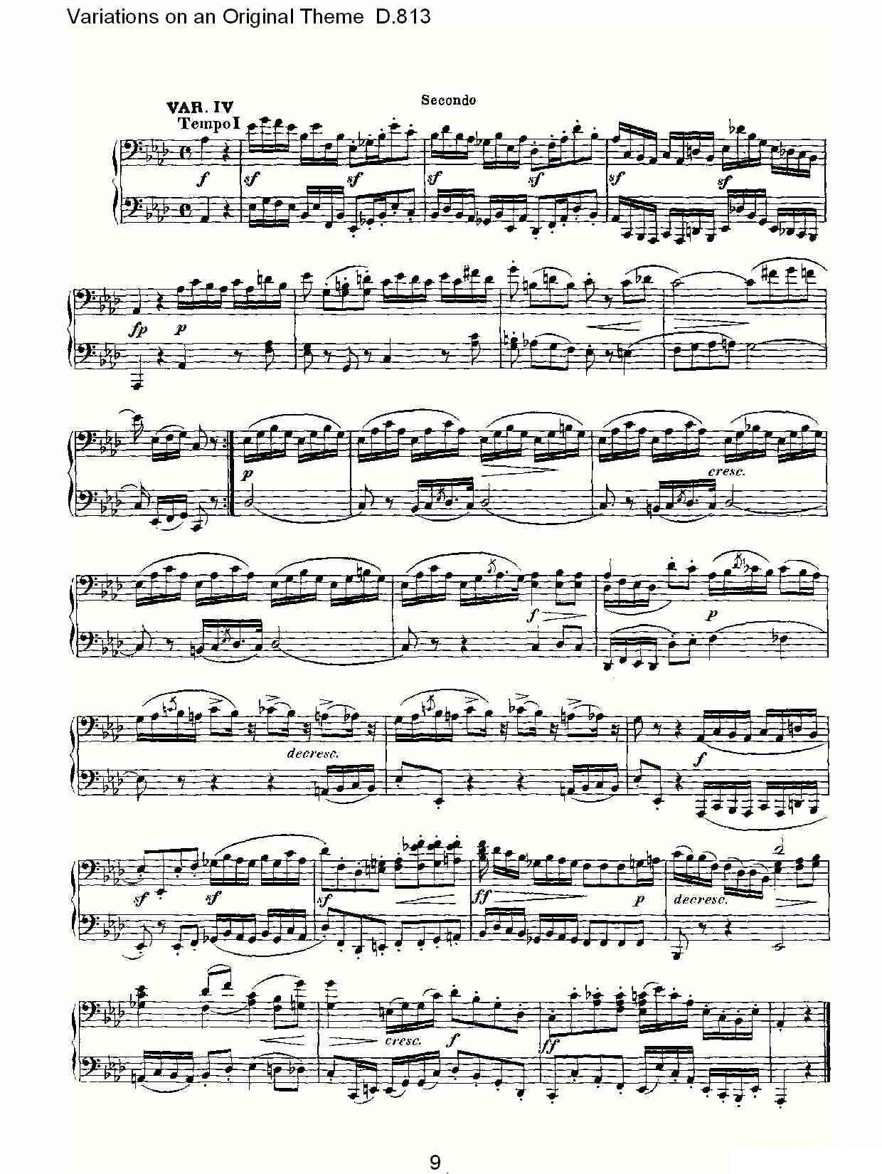 Variations on an Original Theme D.813（原生态主题变鸣曲 D.） -  简谱第9页