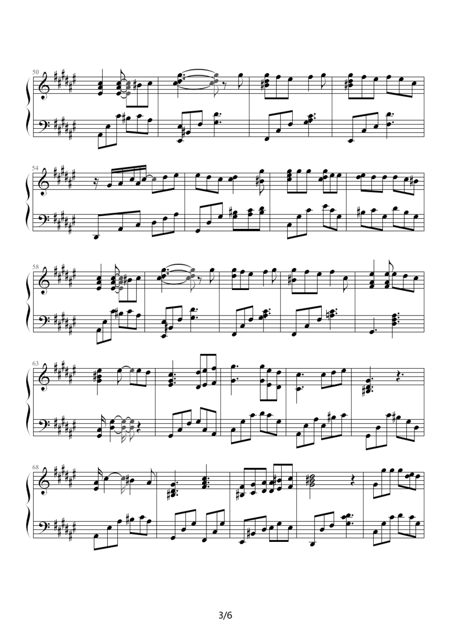 郑秀文演唱：《美丽的误会》钢琴谱 -  简谱第3页