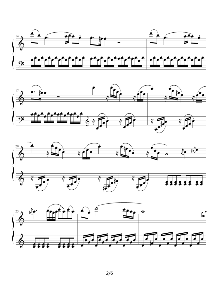 奏鸣曲 Sonatas K.545（Mozart 制谱版） -  简谱第2页