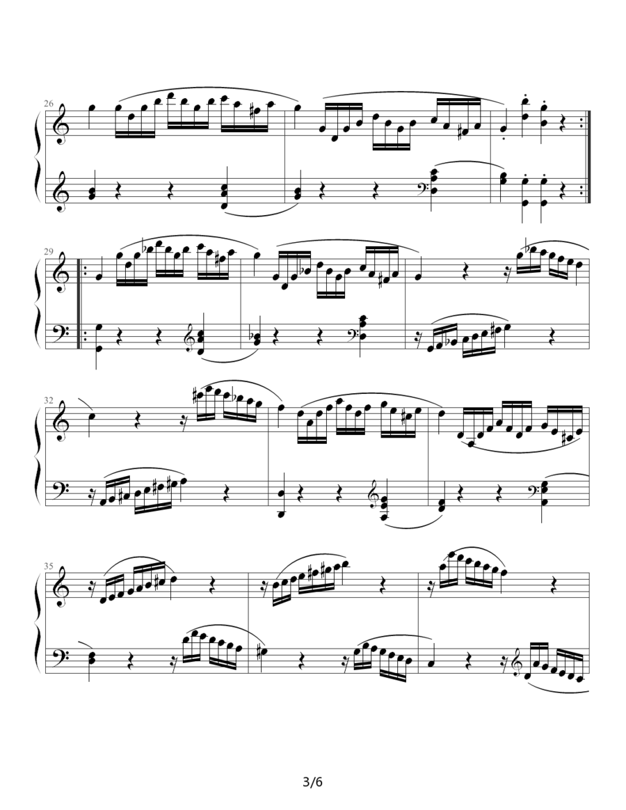 奏鸣曲 Sonatas K.545（Mozart 制谱版） -  简谱第3页