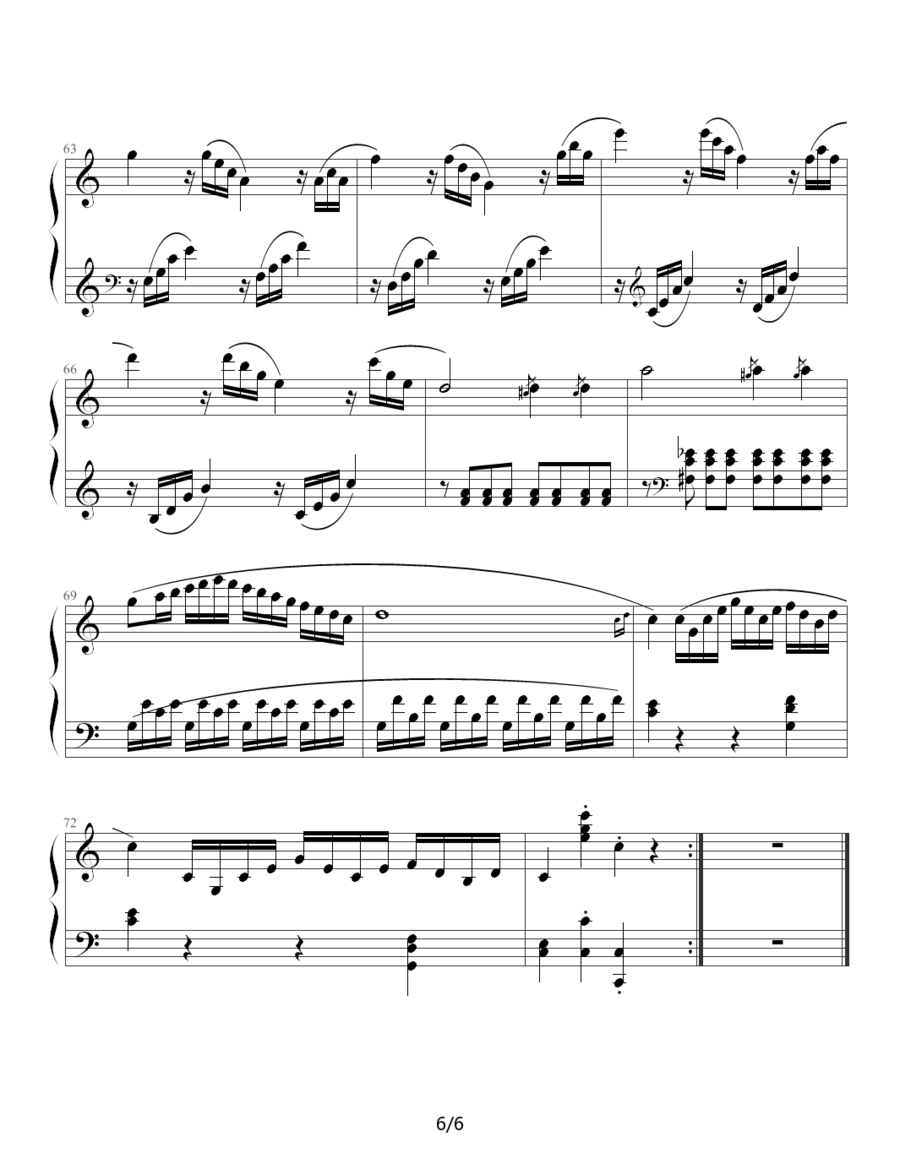 奏鸣曲 Sonatas K.545（Mozart 制谱版） -  简谱第6页