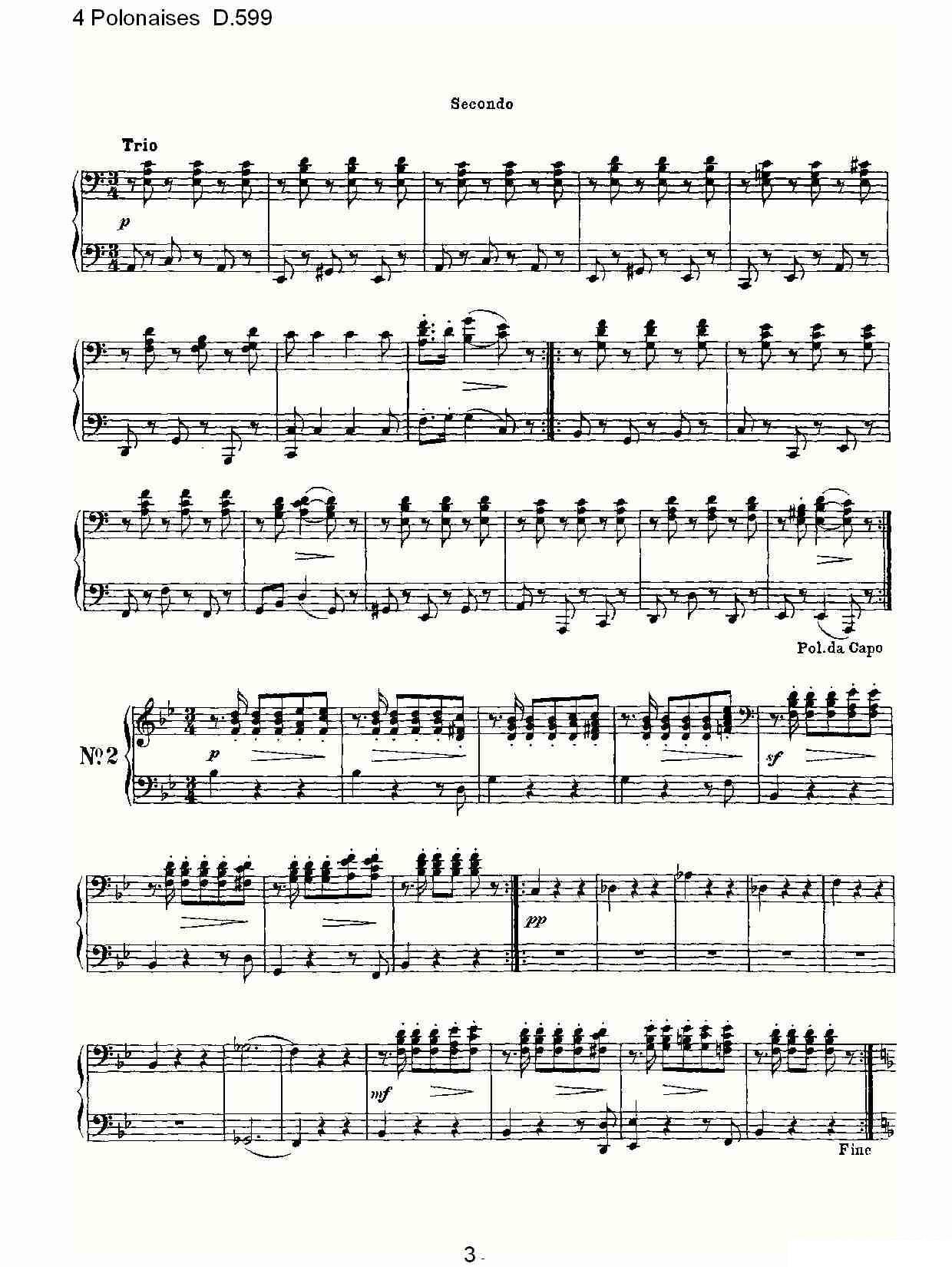4 Polonaises D.599（４波罗乃兹舞曲 D.599） -  简谱第3页