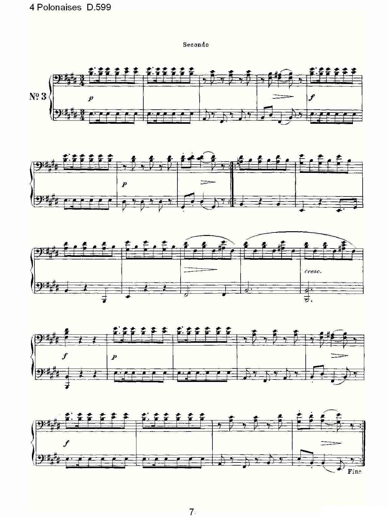 4 Polonaises D.599（４波罗乃兹舞曲 D.599） -  简谱第7页