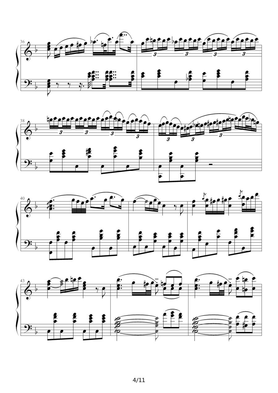 F大调浪漫曲（Romance No.2 Op.50，贝多芬） -  简谱第4页