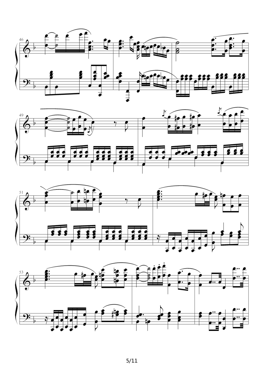 F大调浪漫曲（Romance No.2 Op.50，贝多芬） -  简谱第5页
