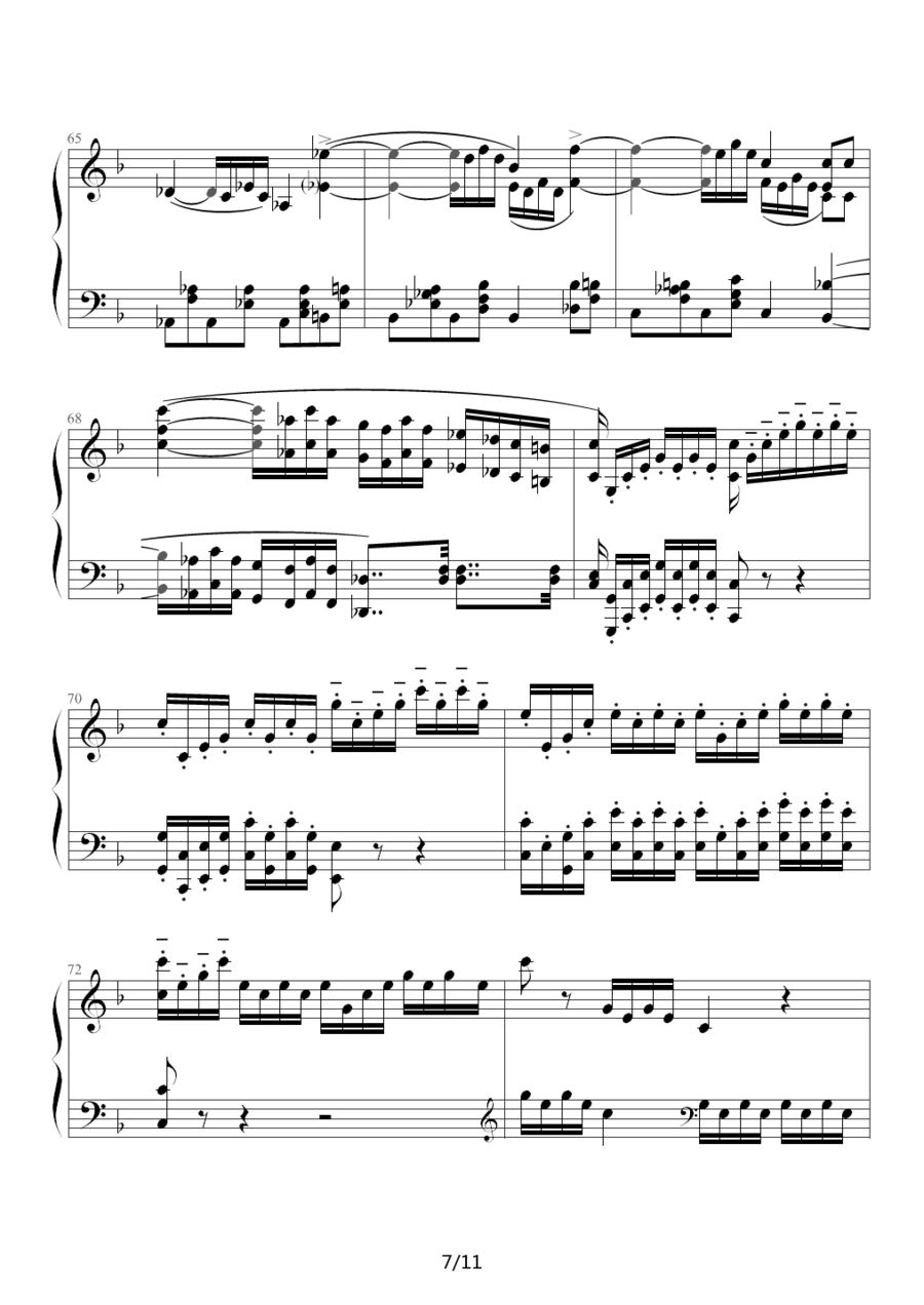 F大调浪漫曲（Romance No.2 Op.50，贝多芬） -  简谱第6页