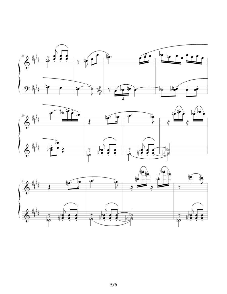 肖斯塔科维奇—前奏曲（10）：升c小调 -  简谱第3页