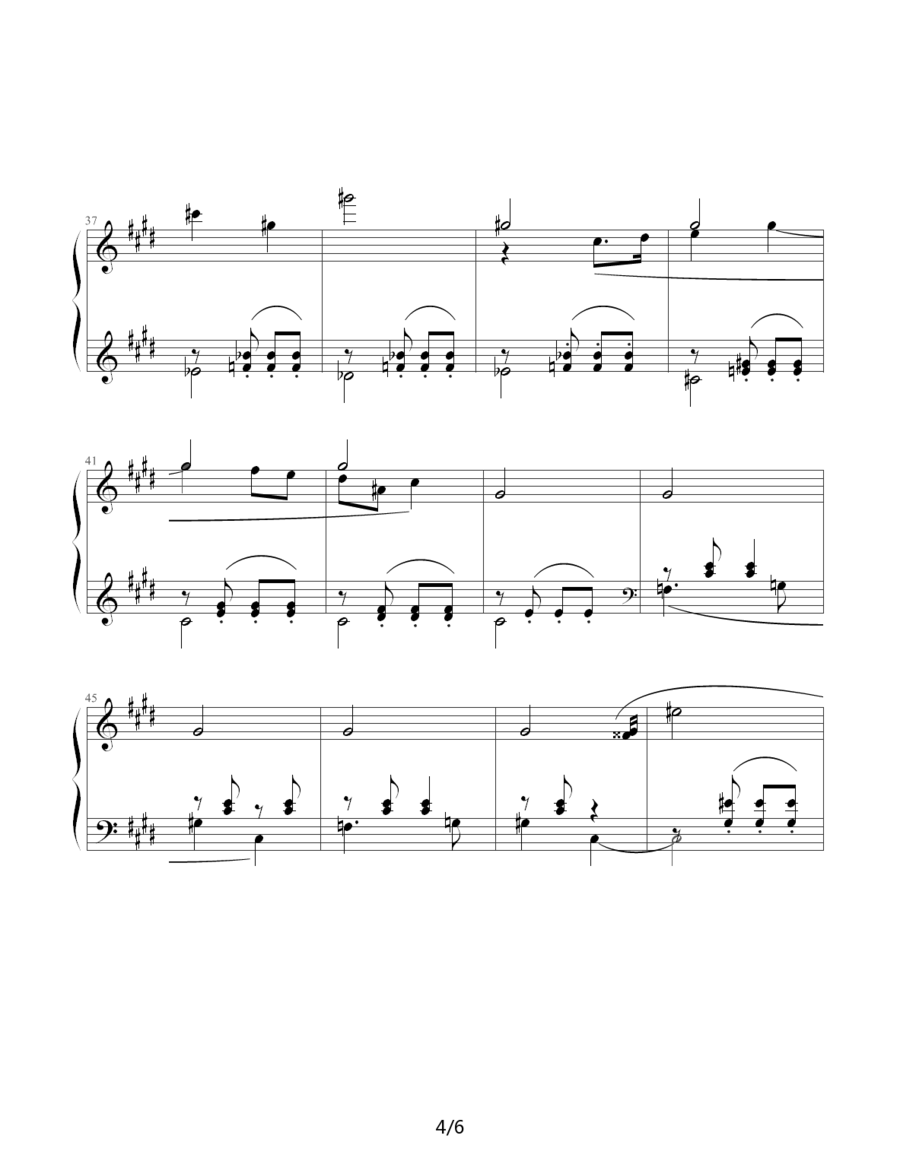 肖斯塔科维奇—前奏曲（10）：升c小调 -  简谱第4页