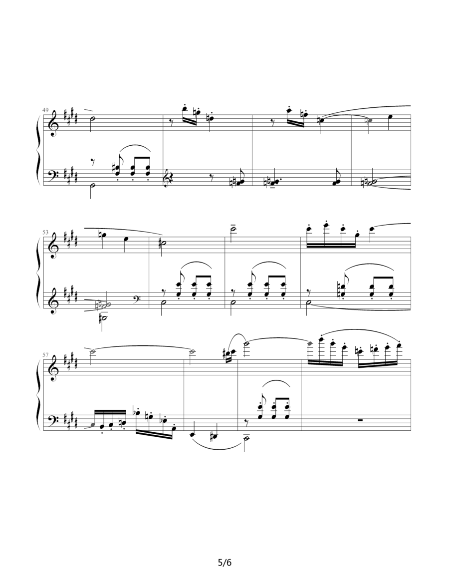 肖斯塔科维奇—前奏曲（10）：升c小调 -  简谱第5页