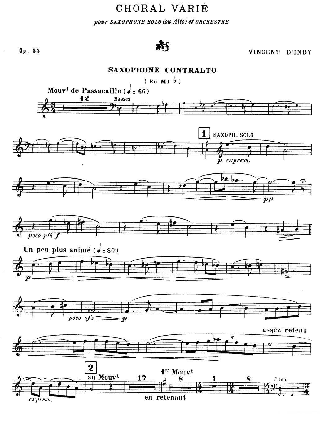Choral vari Op.55 -  简谱第1页