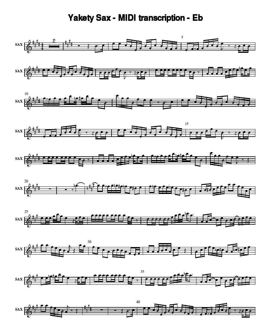 喋喋不休的萨克斯（R·伦道夫·J·思奇曲） -  简谱第2页