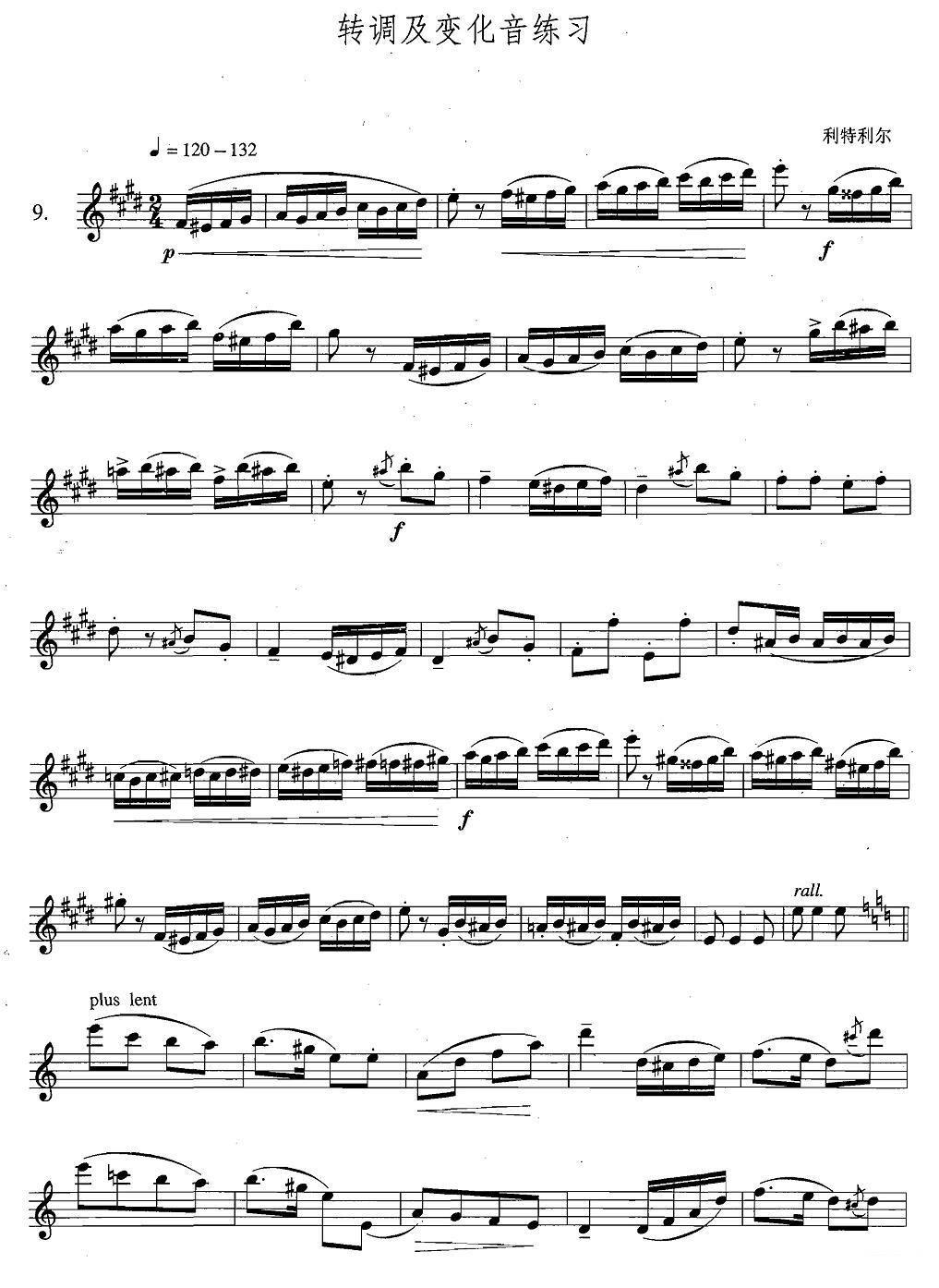 萨克斯练习曲合集（4—9）转调及变化音练习 -  简谱第1页