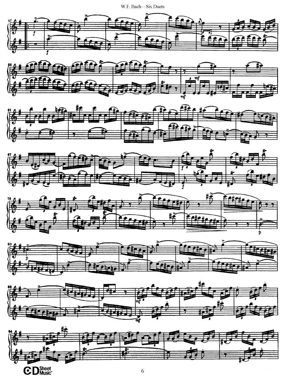 Six Duets（6首二重奏）（1） -  简谱第6页