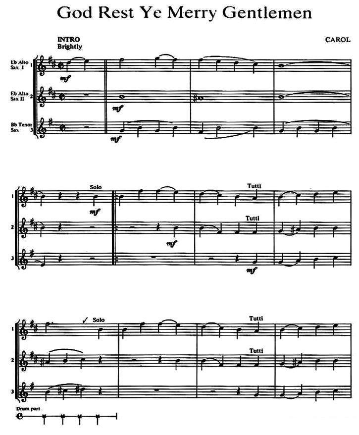 God Rest Ye Merry Gentlemen（三重奏） -  简谱第1页