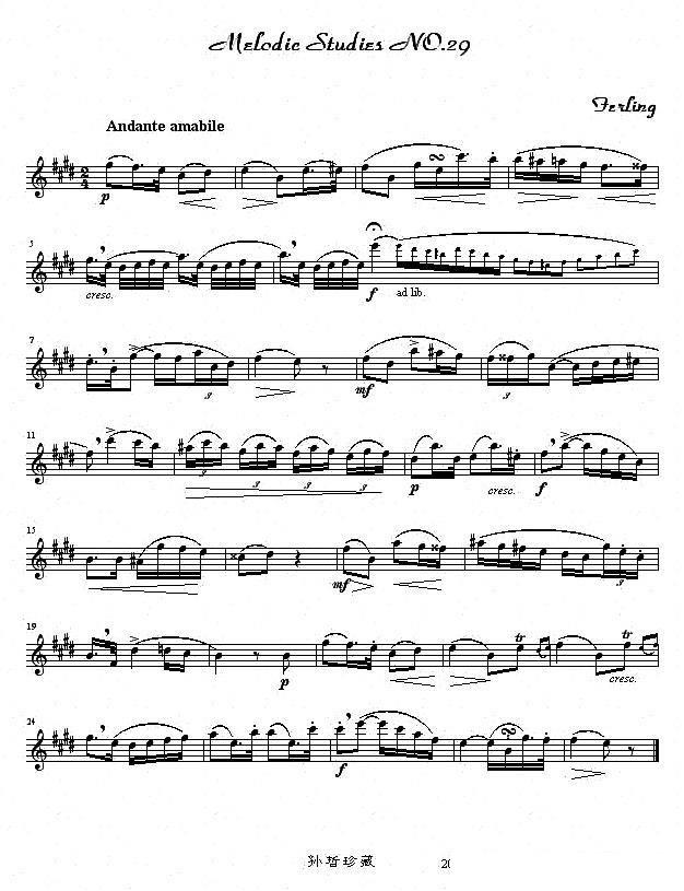 四十八首旋律练习曲之二十九 -  简谱第1页