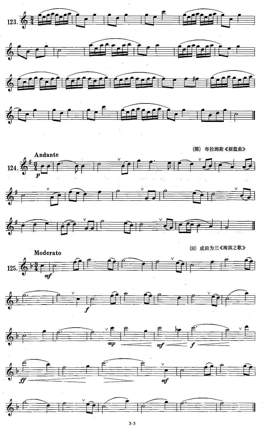 萨克斯练习曲合集（1—21）低音C音的练习 -  简谱第3页