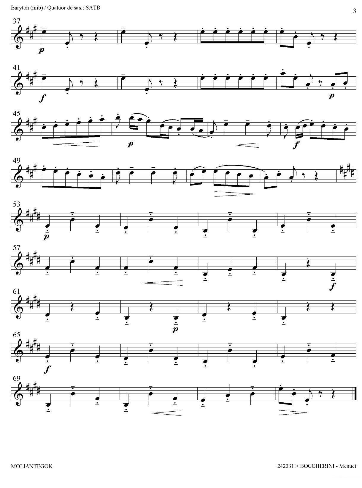 Quintette Op.11 No.5（四重奏分谱） -  简谱第4页