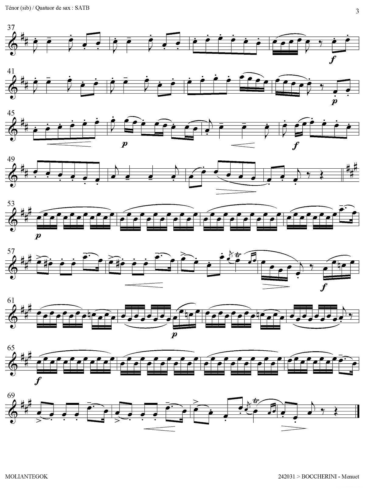 Quintette Op.11 No.5（四重奏分谱） -  简谱第8页